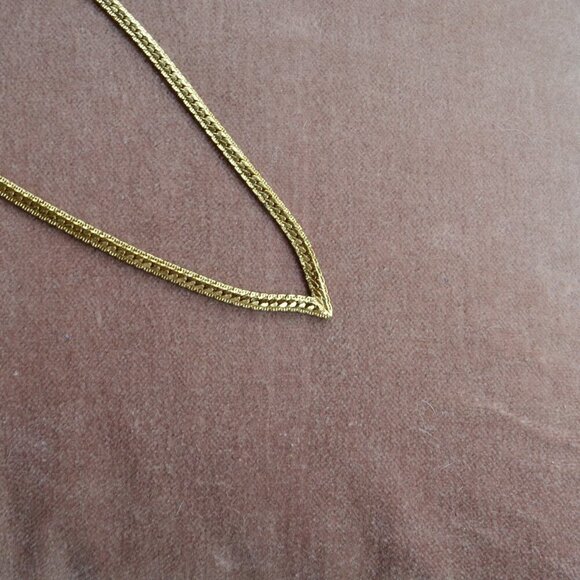 Gold Tone V Necklace - Picture 3 of 6